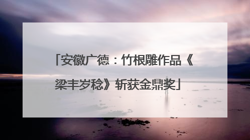 安徽广德：竹根雕作品《梁丰岁稔》斩获金鼎奖